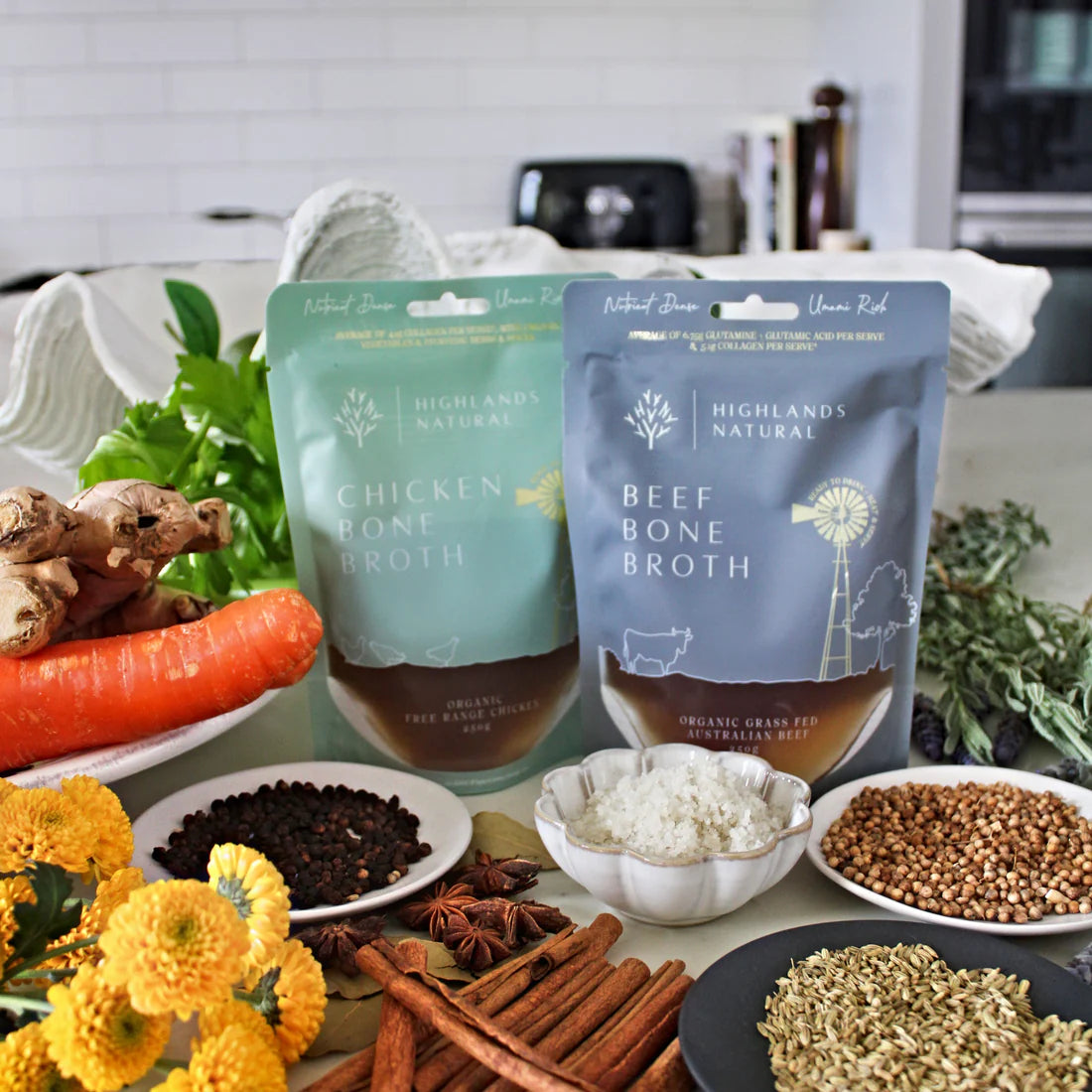 Organic Grass-Fed Beef Bone Broth - Highlands Natural